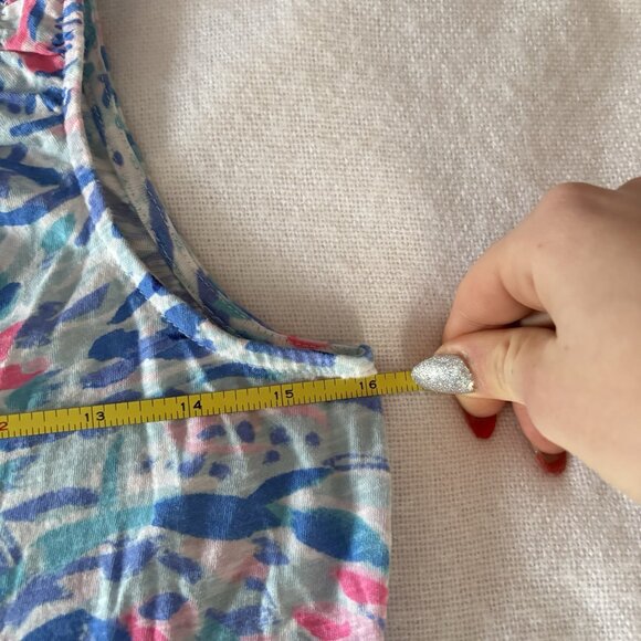 Lily Pulitzer Essie Tank Top Blue Pink Shirt Blouse Womens Size XS Summer Beach - Picture 4 of 9